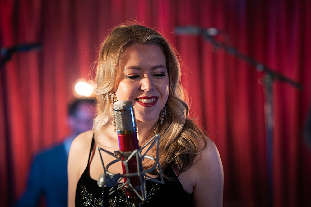 Lydia Bell (vocals) performing with Down for the Count