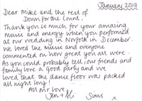 Live band performing swing and soul music for a wedding reception in Norfolk