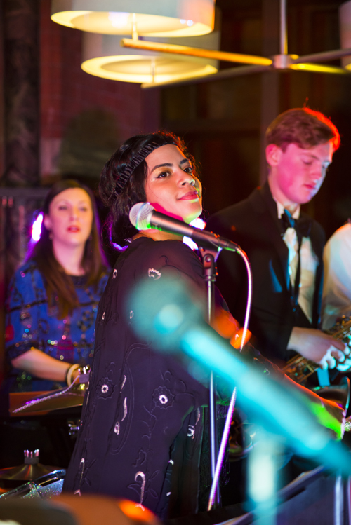 Vintage Swing Band Down for the Count performing at a 1920s themed event at the Booking Office, St Pancras Renaissance Hotel, New Year's Eve 2014.  Photos courtesy of the Booking Office and Marius Bukis (www.mbphotos.eu).