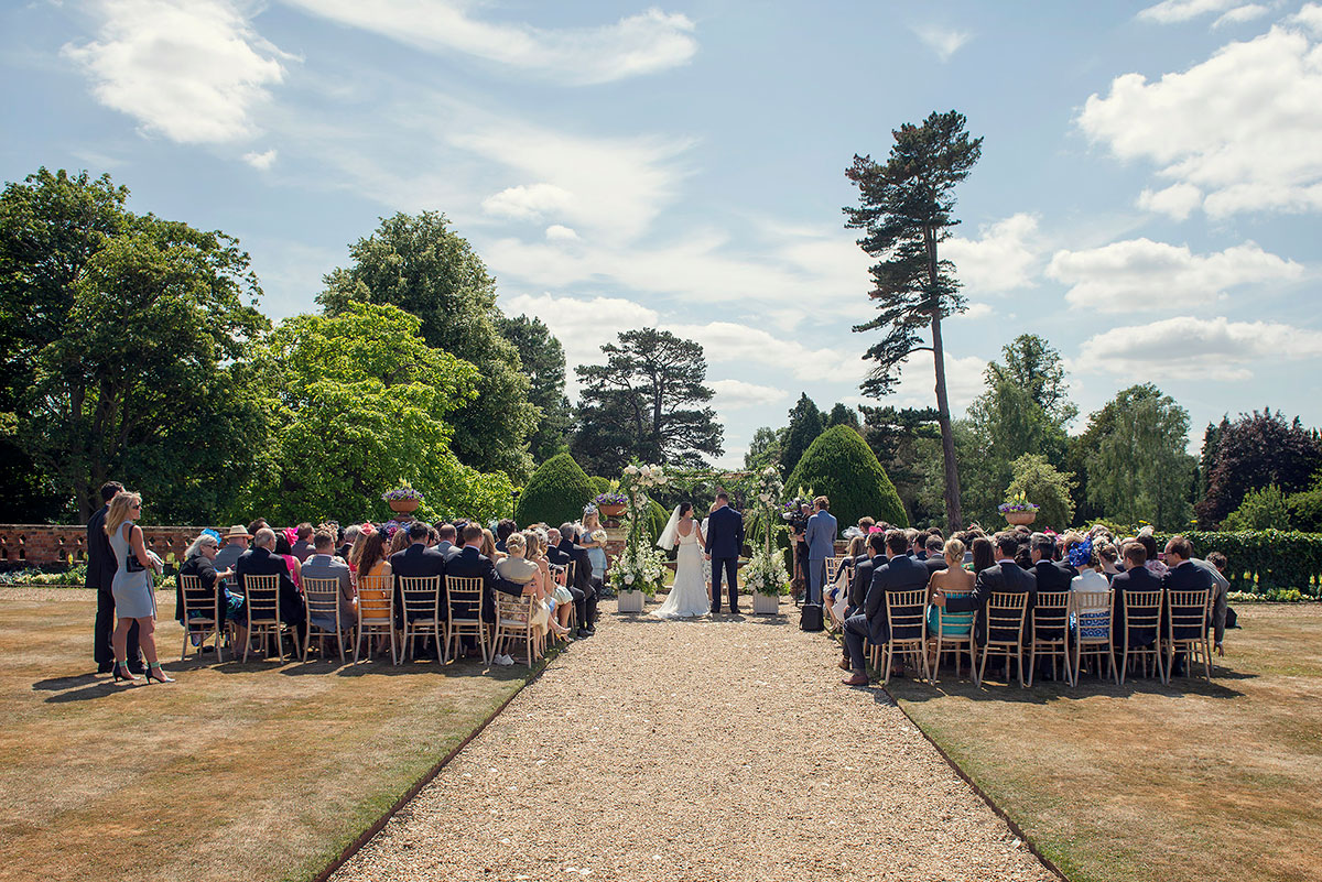 Andy and Karen's wedding ceremony at The Elvetham with live music from Down for the Count