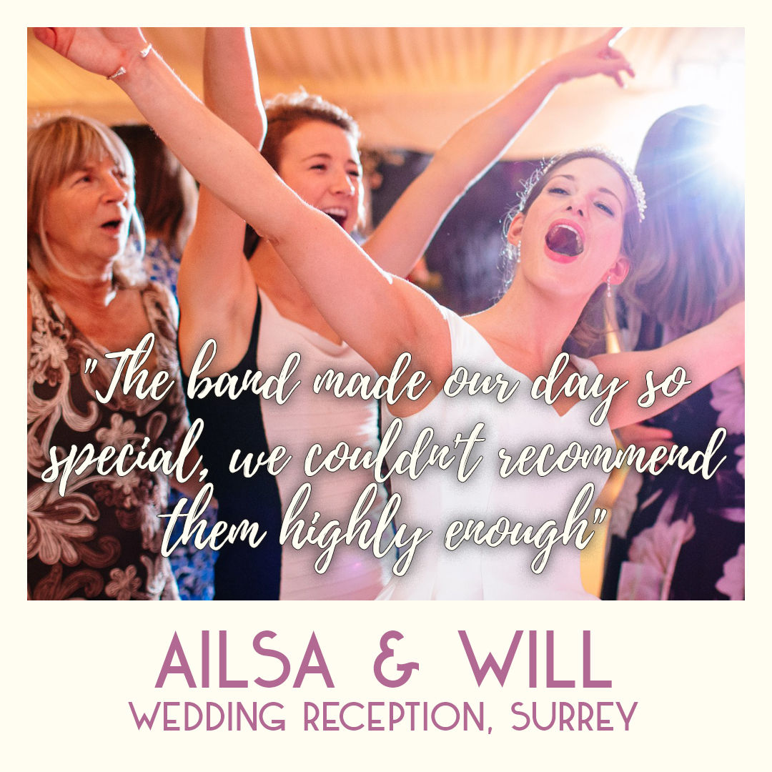 Wedding band reviews for Down for the Count - the UK's top swing, soul and pop band for hire for wedding receptions