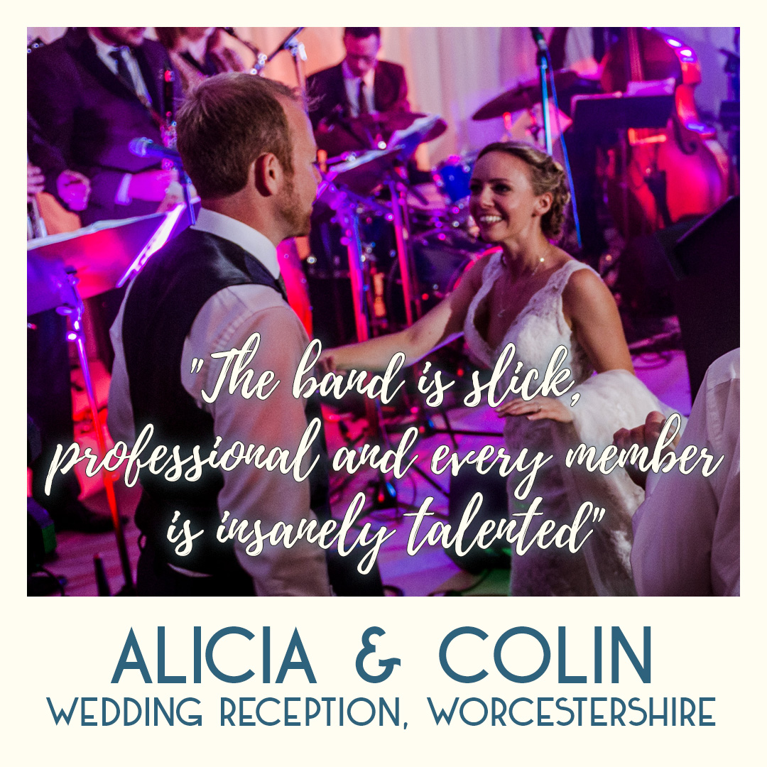 Wedding band reviews for Down for the Count - the UK's top swing, soul and pop band for hire for wedding receptions