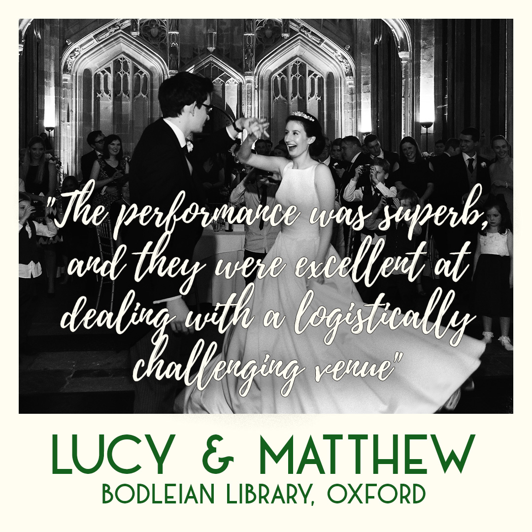 Wedding band reviews for Down for the Count - the UK's top swing, soul and pop band for hire for wedding receptions