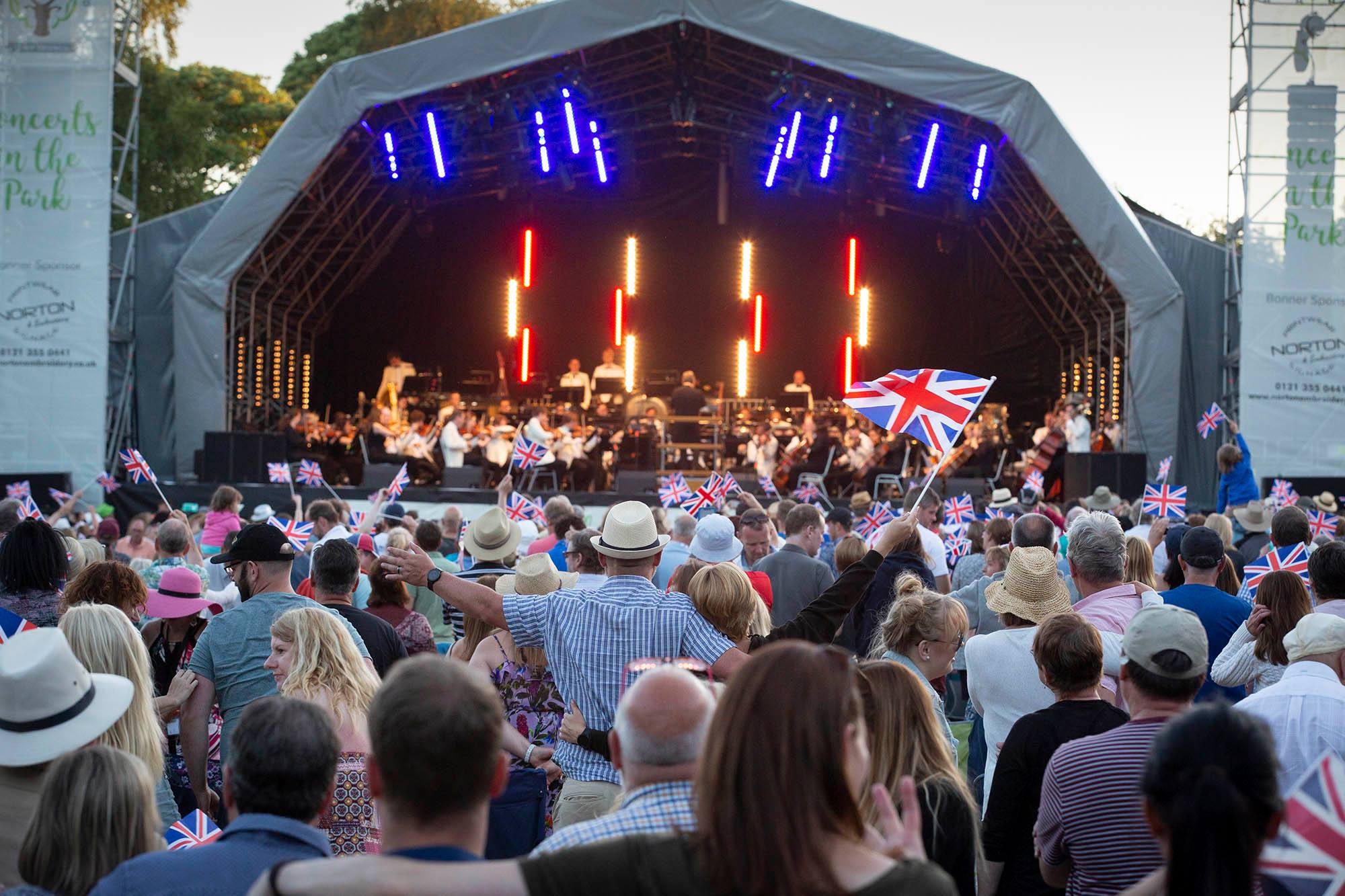 Down for the Count swing and soul band support The City of Birmingham Symphony Orchestra feat. Strictly Come Dancing's Lance Ellington at Concerts in the Park, 2018