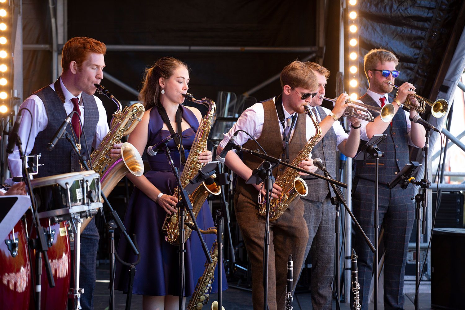 Down for the Count swing and soul band support The City of Birmingham Symphony Orchestra feat. Strictly Come Dancing's Lance Ellington at Concerts in the Park, 2018
