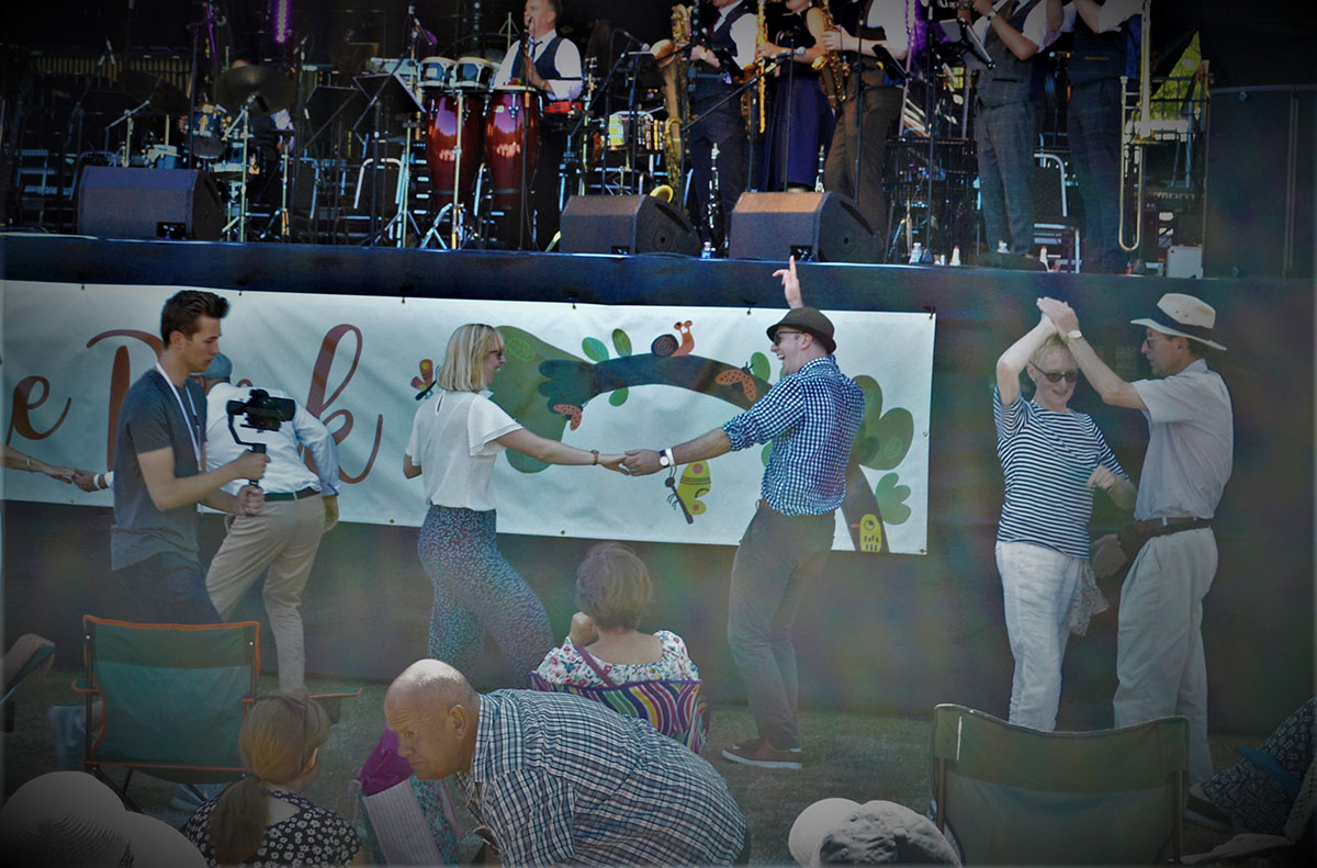 Down for the Count performing live swing and soul festival music at Sutton Coldfield Concerts in the Park