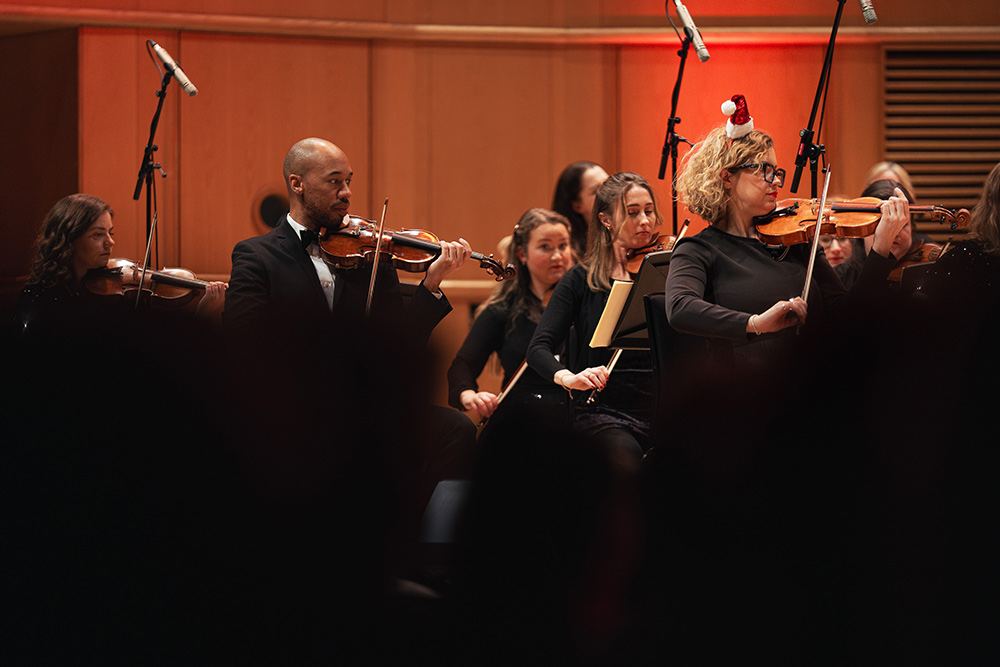 Christopher McClain (violin) performing with The Down for the Count Swing Orchestra