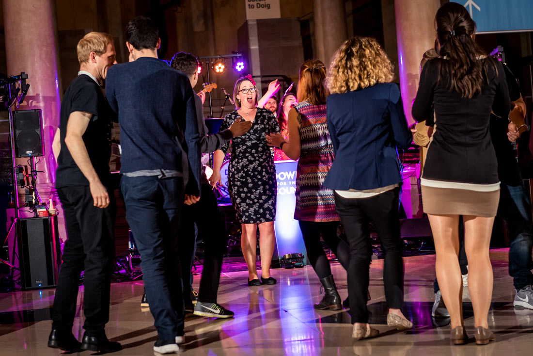 Audience dancing to live music at the BSGCT conference dinner in Cardiff, April 2017